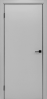 Дверь Kapelli classic гладкая, моноколор RAL7047 с чёрной алюминиевой торцевой накладкой