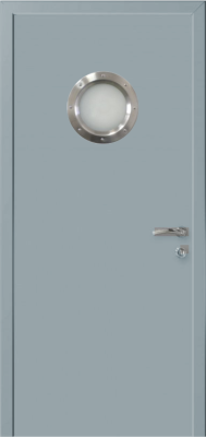 Дверь Kapelli classic, моноколор RAL7046, серая с иллюминатором